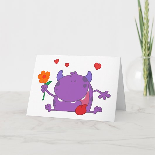 Monstre Violet Dans Love Cartes De Voeux