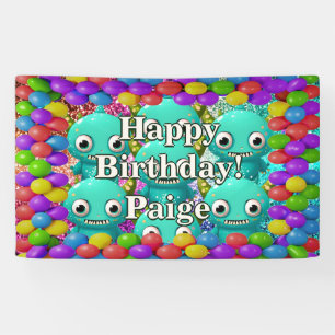 Monstres Bannière d'anniversaire personnalisées