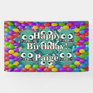 Monstres Bannière d'anniversaire personnalisées