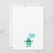 Monstres colorés Invitation à la fête d'anniversai (Dos)