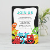 Monstres colorés - Invitation de fête d'anniversai (Debout devant)