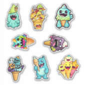 Monstres sucrés jouissant de Stickers crème glacée (Devant)