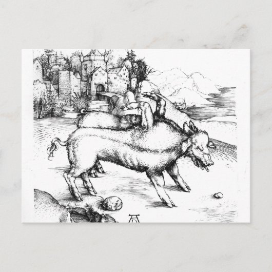 Monstro Pig Briefkaart (Voorkant)