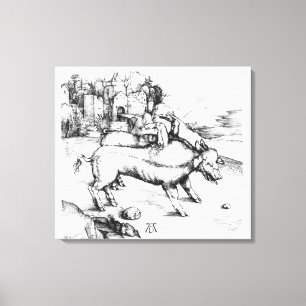 Monstro Pig Canvas Afdruk