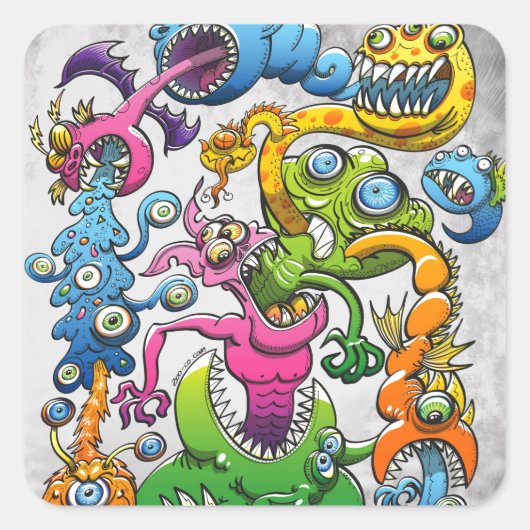 Monstrously Messy Vierkante Sticker (Voorkant)