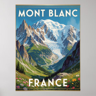 Mont Blanc Besneeuwde Toppen Frankrijk Bergzicht Poster