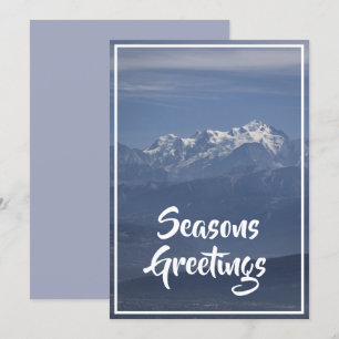 Mont Blanc Besneeuwde Topzicht Kerst Feestdagenkaart