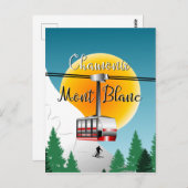 Mont Blanc Chamonix poster voor oldtimers Briefkaart (Voorkant / Achterkant)