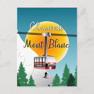 Mont Blanc Chamonix poster voor oldtimers Briefkaart