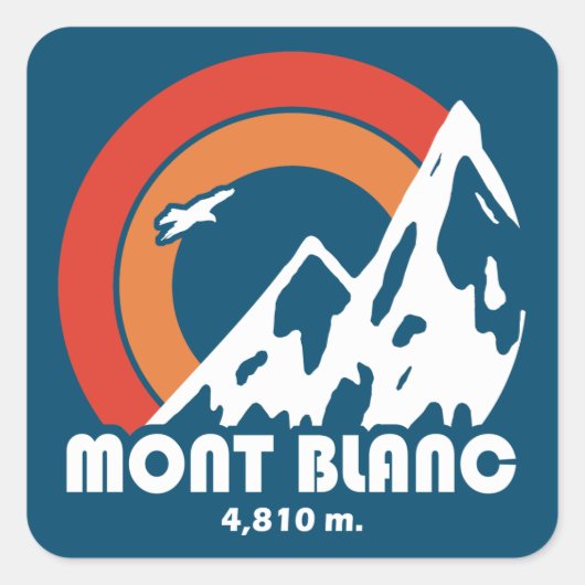 Mont Blanc France Sun Eagle Vierkante Sticker (Voorkant)
