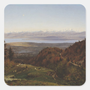 Mont-Blanc gezien uit Saint-Cergues, 1869 Vierkante Sticker