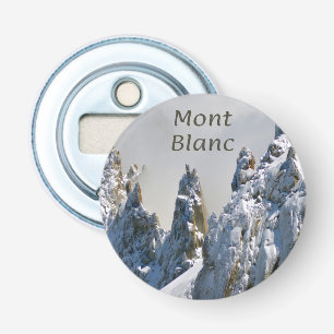 Mont Blanc Monte Bianco White Mountain Alps Europe Button Flesopener