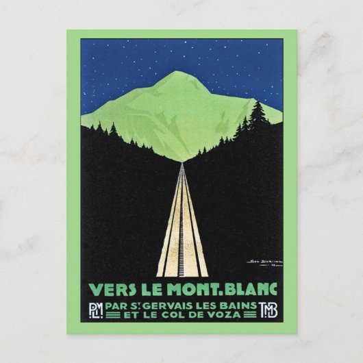Mont Blanc Railroad Travel en Briefkaart (Voorkant)