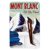 Mont Blanc skiposter Magneet (Verticaal)
