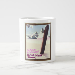 mont blanc sneeuwboarden reisposter. jumbo mok