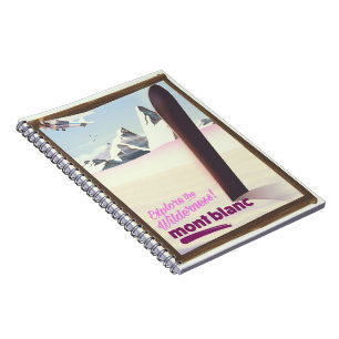 mont blanc-snowboardposter voor reizen. notitieboek