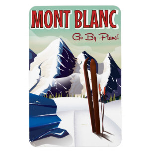 Mont Blanc vintage skireisposter Magneet