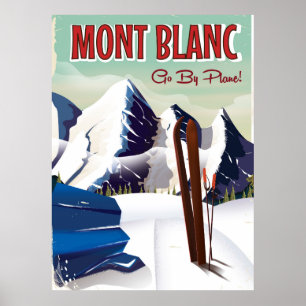 Mont Blanc vintage skireisposter Poster