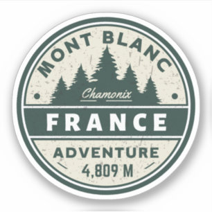 Mont Blanc wandelen Frans avontuur- Monte Bianco Sticker