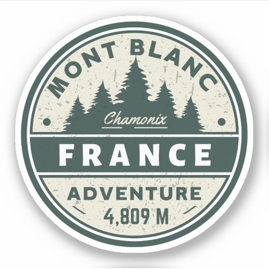Mont Blanc wandelen Frans avontuur- Monte Bianco Sticker (Voorkant)