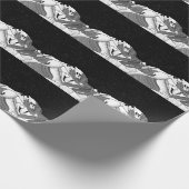 Mont Blanc zwart-witte berg Cadeaupapier (Hoek)