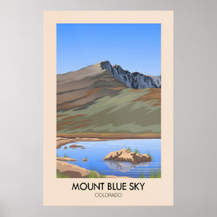 Mont Blue Sky Colorado USA Affiche de voyage