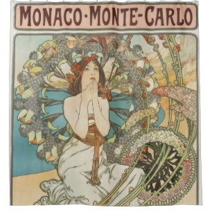 Mont-Carlo Poster door Alphonse Mucha Douchegordijn