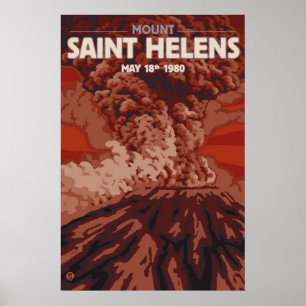 Mont Saint Helens - Explosion - Affiche de voyage