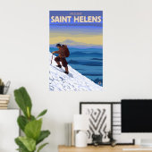 Mont Saint Helens - Monteur - Affiche de voyage (Bureau à domicile)
