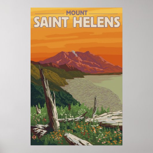 Mont Saint Helens - Spirit Lake - affiche de voyag (Devant)