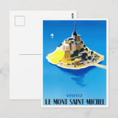 Mont Saint Michel France vintage Briefkaart (Voorkant / Achterkant)
