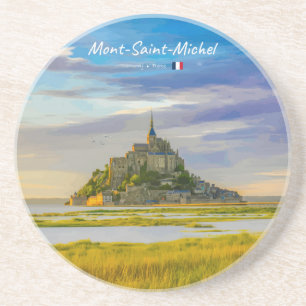 Mont-Saint-Michel, Frankrijk - Middeleeuwse Abdij Zandsteen Onderzetter