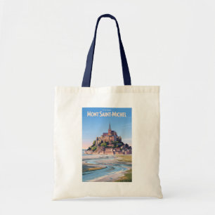 Mont Saint Michel Illustratie Reis Kunst Vintage Tote Bag