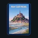 Mont Saint Michel Illustration Travel Art Vintage<br><div class="desc">Mont-Saint-Michel in a vector art style. Mont-Saint-Michel,  a magical island commune in Normandy,  France,  is famous for its dramatic tides,  medieval abbey,  and stunning panoramic views.</div>