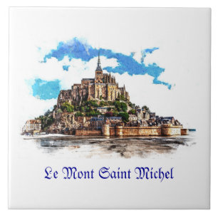 Mont Saint Michel in Normandië, Frankrijk. Tegeltje