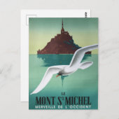 Mont-Saint-Michel mouette Briefkaart (Voorkant / Achterkant)