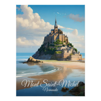 Mont Saint Michel Normandy France Travel Poster