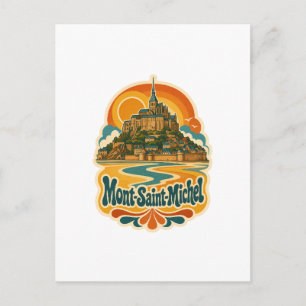 Mont Saint Michel Retro Reisposter Briefkaart