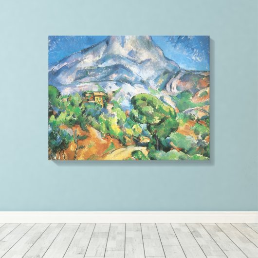 Mont Sainte Victoire Above Tholonet, Paul Cezanne Canvas Afdruk (Insitu (Houten vloer))