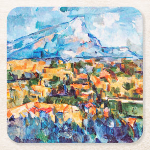 Mont Sainte-Victoire, Paul Cezanne Vierkante Kartonnen Onderzetter