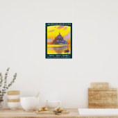 Mont St. Michel France vintage-Poster Poster (Keuken)