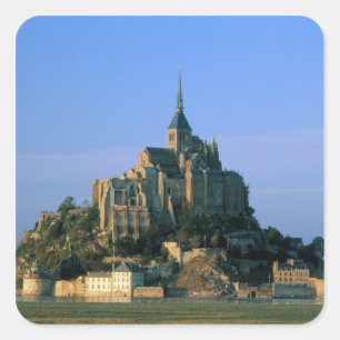 Mont St Michel, Manche, Normandië, Frankrijk Vierkante Sticker