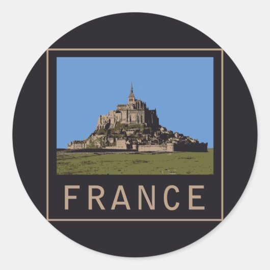Mont St. Michel Ronde Sticker (Voorkant)