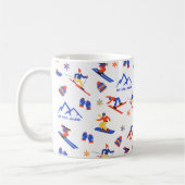 Mont Ste-Marie Ottawa Canada Ski naadloos patroon Koffiemok (Links)