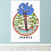 Mont Tremblant France skiposter Canvas Afdruk (Insitu (Houten vloer))