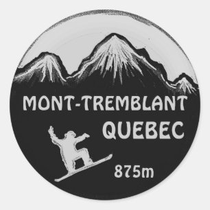 Mont Tremblant Quebec gray snowboard stickers