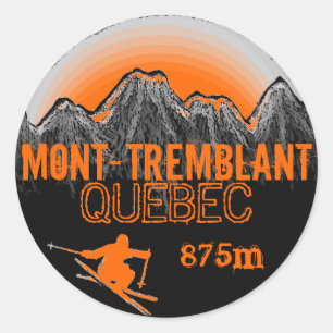 Mont Tremblant Quebec oranje ski art stickers