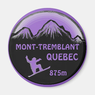 Mont Tremblant Quebec paars snowboard art magnet Magneet