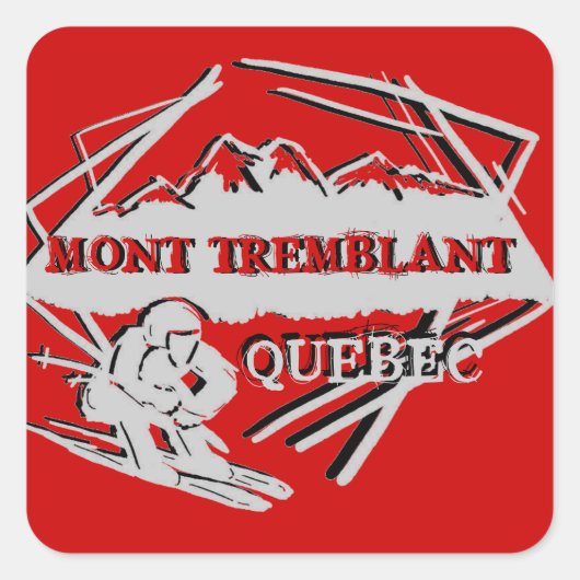 Mont Tremblant Quebec ski logo rode stickers (Voorkant)