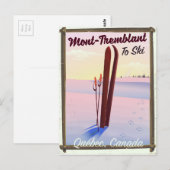 Mont-Tremblant Québec ski-poster. Briefkaart (Voorkant / Achterkant)
